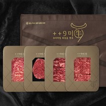 [구미우] 1++(9)등급 한우 눈꽃갈비 구이 선물세트 1.2kg (등심/안심/갈비살/살치, 상세 설명 참조