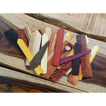 특수목으로 손수 만든 책갈피(유창목 음핑고 로즈우드 퍼플하트 코코볼로 스네이크우드 등), 6000원, 100개