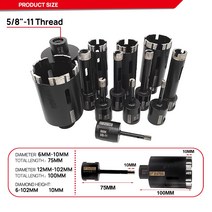 레이저 타일커팅기 레이저 용접 비트 드라이 다이아몬드 드릴링 코어 홀 톱 커터 하드 스톤 화강암 대리, 07 50mm M14