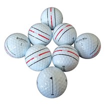 [버디윈] 3 퍼팅라인 로고인쇄 ( 3피스 / 4피스 ) 우레탄커버 골프공 ( 10개입 ), 3라인 3피스 (블랙+레드)