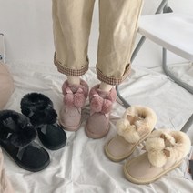 ALIPANG 알리팡 여성 겨울 털부츠 앵클부츠 토끼털 털방울 귀여운 캐주얼부츠 데일리부츠