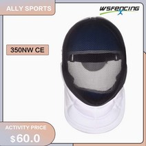 WSFENCING 펜싱 마스크 성인 얼굴 보호 헬멧 CE 인증 장비 350NW, 없음, 5.M - Fixed lining