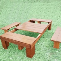 [이베스타]평상겸 야외테이블 식탁/900/1200/틈새없는 원목평상, 1200도색