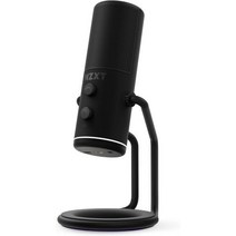 NZXT 캡슐 AP-WUMIC-B1 USB 심장박동 스트리밍 게임 및 팟캐스트 마이크 크리스탈 클리어 보이스 내장 충격 흡수기 이지 붐 암 장착 트위치 디스코드 유튜브 블랙, Capsule_Black
