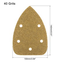 그라인더집진기Uxcell 5 구멍 삼각형 세부 샌더 40 Grits 후크 및 루프 사포 패드 1/2 인치 황금 6 Pcs, 한개옵션0