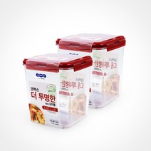 코멕스 더 투명한 김치통 정사각 3.5L 2개