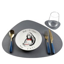 비케이웰텍 모던 북유럽 식탁매트 가죽 티 테이블매트 티코스터 주방용품 인테리어, 티코스터13X11, 인디블루+인디블루