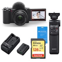 ZV-E10L 16-50mm 렌즈 + GP-VPT2BT 그립+ SANEX-128G+배터리 +충전기+액정필름 소니 공식대리점 홍익AV, 블랙