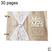 1Pc 결혼식 서명 책 나무로되는 손님 MR & DIY 사진 훈장 추억 M3F8, 03 C