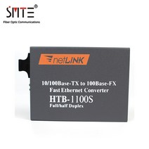 광통신 트랜시버 NetLINK HTB1100S AB 광 미디어 컨버터 단일 모드 섬유 WDM 25km SC 포트 RJ45 적응형 10 Mbps 100Mbps, 2.A 사이즈
