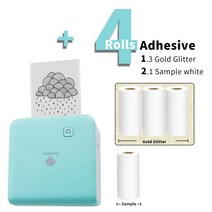 포토프린터 라벨 스티커 진 메이커 티켓 라벨 인쇄, 1그린-3골드