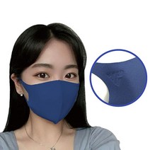 빨아쓰는 자외선차단 연예인 쿨 패션마스크 면마스크 블루 5매