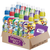 팔도 뽀로로음료 18개(밀크x3+딸기x3+사과x3+샤인머스캣x3+블루베리x3+바나나x3)+메세지카드, 1박스, 235ml