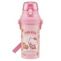 헬로키티 간식타임 원터치 어깨끈물통 480ml 항균+