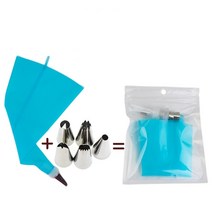 계량 8 개대 파이핑 팁 세트 아이싱 크림 과자 가방 6 노즐 실리콘 주방 액세서리 diy 케이크 장식, 파란색
