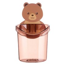 곰 배수구 펀치 펀치없는 벽 제거 컵 비누 브러시 홀더 컵 보관 랙, 커피 컬러