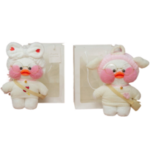 PKTOYS 귀여운 빵빵 오리인형 피큐어 큐티 옷 입히기 친구 생일 커플 여자 세트 재미있는 선물 30CM, 더블 하트 헤어밴드+엔젤 헤어밴드