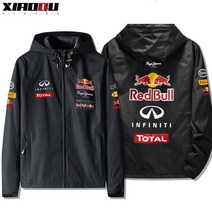 레드불 바람막이 자켓 레이싱 정비소 F1 긴팔 점퍼 배달 오토바이 힙한, 블랙
