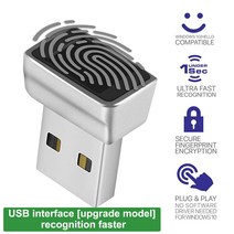지문인식USB 판독기 인터페이스 윈도우 8 10 11 암호용 비밀번호 없는 로그인 잠금 이중, 01 Black