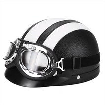 혼멘 빈티지 피질 자전거 전동거 전동 킥보드 고글 헬멧, 흑백