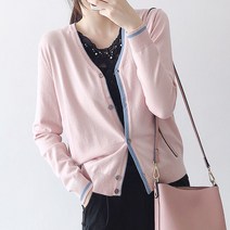 FANSYLI 여성 봄과 가을 루즈핏 캐쥬얼 자수 브이넥 박형 가디건 W2T3