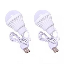 캠핑용 배터리 다이팩토리파워뱅크 에코플로우파워뱅크 휴대용 미니 USB LED 전구 램프 5 볼트 보조베터리, 02 3W-2 PCS
