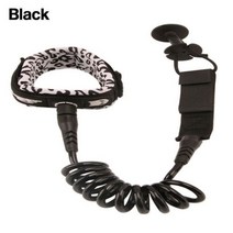 7mm Sup 보드 4 피트 발목 끈 서핑 탄성 코일 스탠드 업 패들 다리 TPU 로프 안전, Black