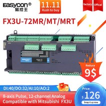 CNC 컨트롤러 모션 제어 FX3U-72 MT MR 10AI 2/6AO HMI 터치 스크린 용 CNC 컨트롤러 맞춤형 40DI 32DO PLC, 72MRT 10AD(NTC)