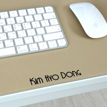 알피나 가죽 데스크매트 책상 패드, 800x400, 18.그레이, 레터링각인