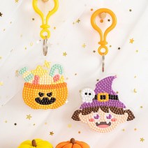 맘이샵 할로윈 어린이 보석십자수 키링 만들기, 3. 호박