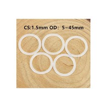 VMQ 화이트 실리콘 O링 개스킷 식품 등급 고무 절연 원형 O형 씰 링 CS 1.5mm OD 5 ~ 45mm 10 개270470, OD 45mm x CS 1.5mm