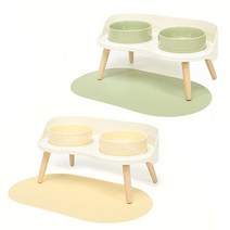 헬로우펫 강아지 밥그릇 고양이 애견 식탁 식기 물그릇, (식탁) 아이보리 / 7cm, (도자기) 피스타치오 그린