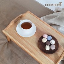 이크홈 원목 손잡이 트레이 테이블 베드트레이 쇼파테이블 좌식테이블 접이식테이블 사이드테이블, 단품