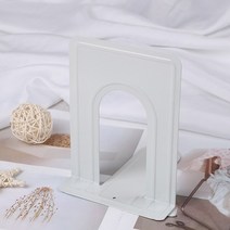 다채로운 미끄럼 방지 금속 북 엔드 선반 책장 가정 및 사무실 실용적인 북 엔드 문구에 적합, [6] white, 06 white