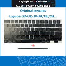 노트북부품 원래 노트북 a2442 a2485 keycaps 키 키 캡 세트 azerty for macbook pro m1 pro max 망막 14quot 16인치 2021년 말, 독일 사람