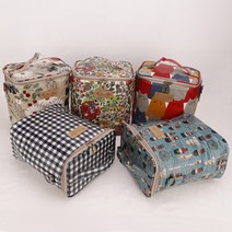 세로스몰20종 보온보냉백 아이스박스 도시락 쿨러백, 초록잎활짝레드꽃