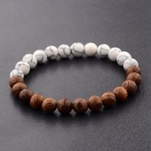 소원성취 재물운 108염주 보리수염주 티베트 패션 나무 염주 팔찌 천연 월장석 차크라 디퓨저 남성 쥬얼리 드롭, 17
