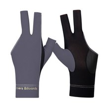 당구장갑 장갑 당구 프로 블랙 선수용당구장갑 오른손잡이용 당구장세손장갑 미끄럼 방지 휴대용 경량 당구 장갑 통기성 오픈 핑거 스누커 재사용 가능한 훈련 액세서리 1pc, 2.Grey