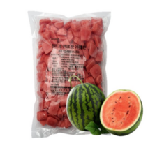 씨없는 냉동 수박 다이스 퓨레 포션 1kg 수박주스 재료, 베트남산 씨없는 수박 다이스 1kg