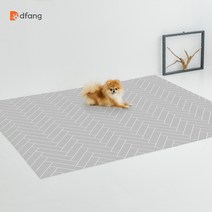 [러그140x180cm] 1장 디팡 소형견용 펫플레이 강아지매트 미끄럼방지 4mm, 뉴헤링본 그레이