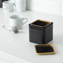 이케아 블롬닝 틴케이스 원두 가루 커피 캡슐 보관함 차통 차 티백 쿠키 용기, 01.틴케이스(10x10x10cm), 1개