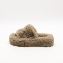 구두모모 투스트랩 보송 통굽 털 슬리퍼 (5cm)