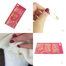 자파몽드 바느질 게시판 꾸미기 안전 덮개 핀 옷핀 3세트 금색 미니옷핀 클립핀