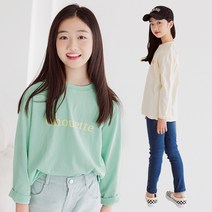 미니로이 헤더 프린트 긴팔 가을 아동 주니어 티셔츠 여아 남아 키즈 공용 (초등학생 - 중학생)
