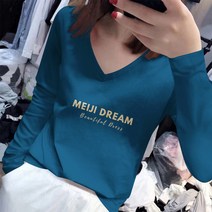 긴팔 이너셔츠 이너티셔츠 봄가을 얇은 브이넥 이너웨어 순면 코튼 달콤하고 쿨한 바람 여성의류 3765872709
