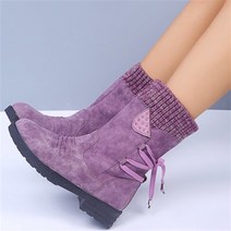 부츠 2020 겨울 mid calf boots 패션 스웨이드 스노우 레트로 지퍼 따뜻한 신발 낮은 굽 botas mujer