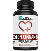 Zhou Nutrition 실론 시나몬 1200mg 60베지캡슐, 60캡슐