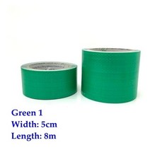 다용도방수포 그라운드시트 폭5 ~ 8cm 초강력 섬유 타포린 수리 테이프 방수 성능 자기 고정 접착 정지 누, 01 Green1  5cmx8m