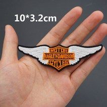 할리 데이비슨 오토바이logo자수 천 스티커 오토바이 가죽 조끼 장식 구멍 패치 성격 로고 스티커, 쌀 화이트 핫멜트 접착제를 수 놓을 수 있습니다., 1개