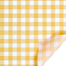 (주)아트인 체크무늬 꽃 포장지 (20매), 양면인쇄, 옐로우